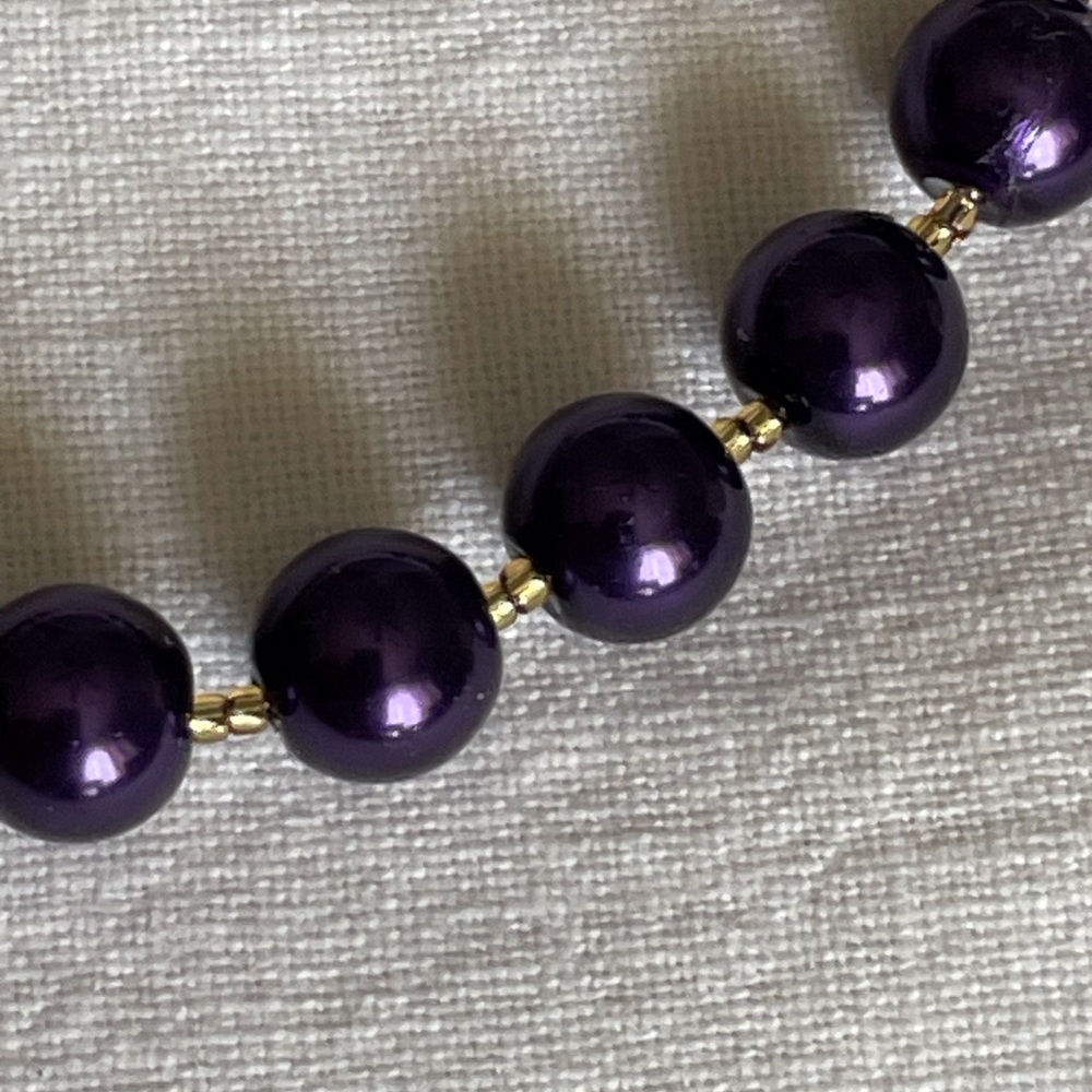 Druk Purple and 14kt Gold Fill Beaded Bracelet - Picture 2 of 6